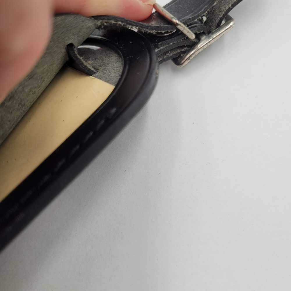 Louis Vuitton Black Leather Luggage Tag Personalized SWD Made in France - Picture 5 of 6